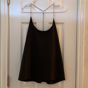 Black Halter with Gold Chain